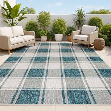 Sabine Traditional Farmhouse Bold Gingham Area Rug